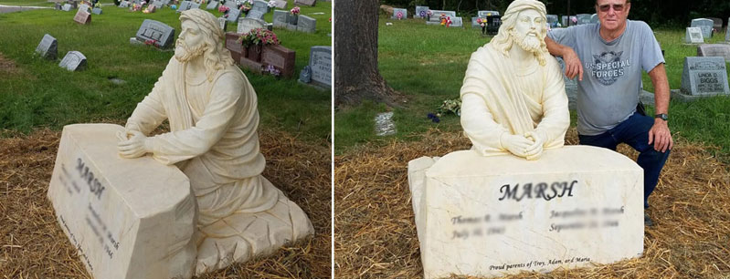 Jesus marble tombstone