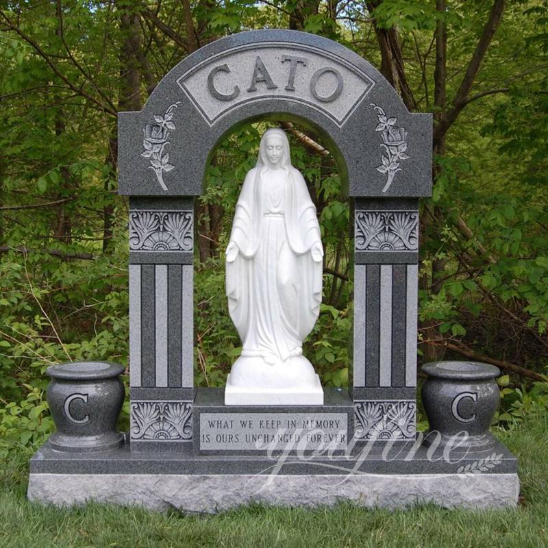 White Affordable Marble Virgin Mary Tombstone for Sale (2)